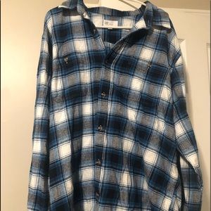 Men blue/white/black flannel